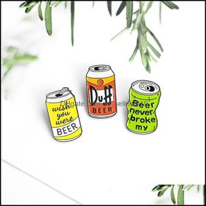 ピンブローチドリンク缶エナメルピンボーイズガールズファッションビールレター漫画ブローチパーソナリティバッジ新しいパターン2 2QQ J2 DHPSH