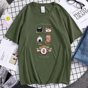 Magliette da uomo Tipi di stampe di sushi T-shirt Comoda maglietta da uomo morbida regolare girocollo casual traspirante manica corta