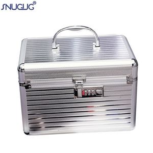 Cosmetic Bags Cases Women Professional Aluminum Makeup Portable Travel Jewelry Train Organizer Box With Mirror Beauty 221012