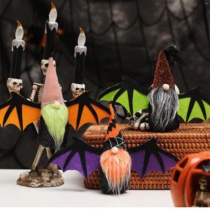 Dekoracje świąteczne Halloween gnome wiszący ornament urocza szwedzka tomte pluszowa lalka ze skrzydłami nietoperzy