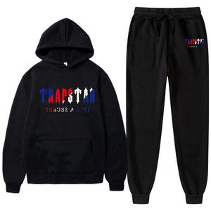 Herrespår Nya träningsdräkt män kvinnlig värme Två stycken Set Loose Hoodies Printing Sweatshirtpants Suit Hoody Sportswear Par outfit G221011