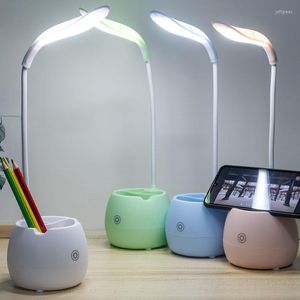 Tischlampen LED-Lampe Augenschutz Lernen USB-Ladestecker Schlafzimmer Touch Nachttisch Studentenwohnheim Nachtlicht