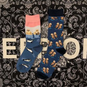 Men's Socks Adult Crew Cotton Socks Otter Otters Bank Beaver Penguin Alpaca Alpacas Llamas Lama Alpacos OFFICIAL Original Design Fashion Sox T221011