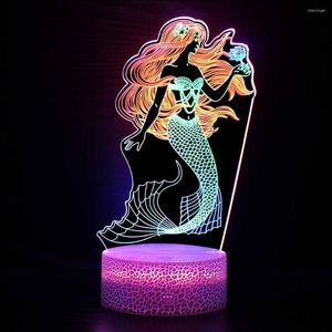 Nocne światła kolorowe dynamiczne 3D Light Touch Switch Creative Gift Bedside LED Lampa stołowa Dekoracje świąteczne