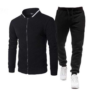 Men's Tracksuits UYUK Flower Plaid Suit Jacket Pants Sports Tracksuit High Quality D Printing Zipper TwoPiece Set Baseball G221011