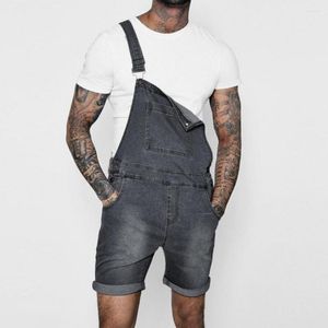 Calça masculina masculino hip hop solto jeans geral de fundo de macacão sem mangas para praia