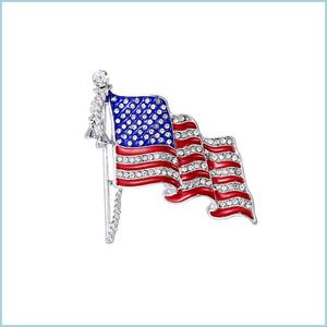 Pinos broches moda cristal broches artesanais bandeira dos Estados Unidos pinos de lapela exclusivos de j￳ias de j￳ias de j￳ias 2022 dhyuq
