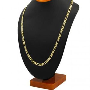 Mens 14k Yellow Real Solid Gold GF 8mm Italian Figaro Link Chain Halsband 24 tum som levererar alla föremål från en rökhem274p