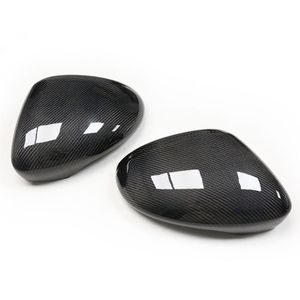 Par Black/Carbon Fiber Rearview Mirror Caps bildörrvingspegelbeläggning Byte för Porsche Panamera 20 17-in