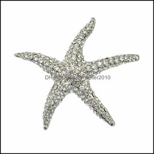 Spille Spille Squisita stella marina Spilla Set di strass Bianco K Golden 380 T2 Drop Delivery 2022 Gioielli Dhnwl