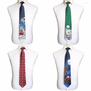 Bow Ties GUSLESON Quality Silk Christmas Tie 9cm Men's Fashion Print Neckties Helloween Festival Soft Designer Character Necktie