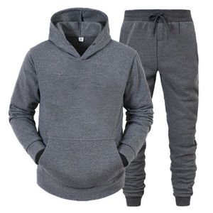 Herrspårar Fitness Mens Personlighet Tvåverk Set Gym Hoodie Pant Winter and Autumn Tracksuit sportkläder sportdräkter G221011