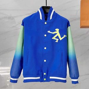 22ss L designer baseball jacket men's autumn letter dark pattern gradient embroidery printing coat stand collar casual top women