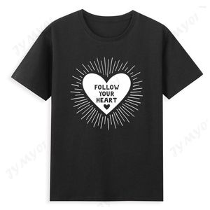 Мужские рубашки T Хлопковая рубашка любовь графическая мода топ хараджуку в стиле Черные четыре сезона Высококачественные пары