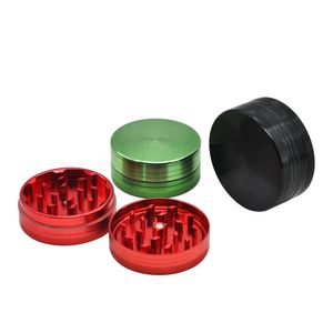 Chromium Crusher 2Layers aluminiumlegering Herb Grinder Rök Tillbehör 50mm metallkvarn med skarpa CNC -tänder Bärande rökning Tobak Spice Crusher Accessories