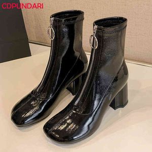 High Heels Onal Boot Boot Short Boots Shoes Fashion Zipper Autumn Winter Botines Femme Botines Mujer for Women Stivali Donna J220805