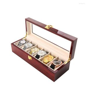 Watch Boxes Luxury Wooden Storage Organizer Box 6 Slots Case Wood Watches Packaging Gift Ideas