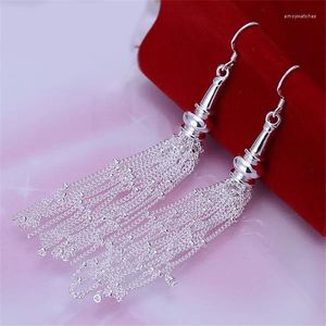 Kolczyki obręcze ESE113 Srebrny kolor dla kobiet Elegancki wspaniały design świąteczny moda linia biżuterii