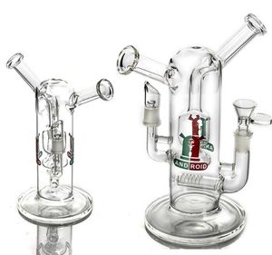 Helix Cyclone Glass Bong S￥dan komplicerad dubbel￥tervinning Hopah Bubber Vattenr￶r Huvudt Bogn i mycket robusta glasoljeriggar 14,4 mm manlig led