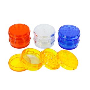 cigarette Tobacco Smoking Herb Grinder Diameter 4 Layers 44/55/60 MM Clear Color Plastic Shark Teeth Dry Muller Smoke Accessories colors bong