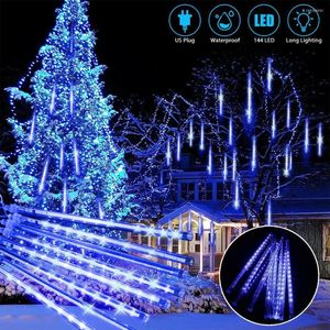 Sznurki LED meteor prysznic deszczowy sznur lekka wodoodporna wysoka jasność do świątecznego wystroju ogrodu na świeżym powietrzu