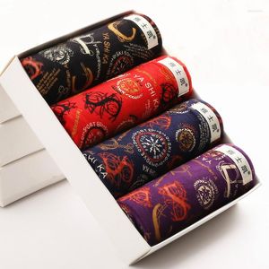 Underpants 4pcs Mens Underwear Boxers Shorts Casual Modal Ice Silk Breathable Male Printed Soft Fashion Youth Plus Size 4XL 5XL