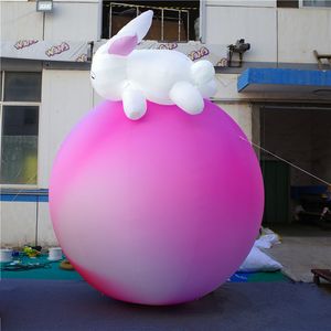 Atacado balão inflável iluminado coelho inflável balão arte planeta para decoração de propaganda musical