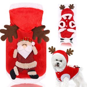 Winter Flannel Dog Apparel Warm Christmas Pet Cloth Cute Puppy Sweaters New Year Gift