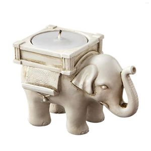 Candlers Retro European Metal Lucky Elephant Tea Light Holder Candlestick Faven Mariage Home Decoration Party Living Room Decor