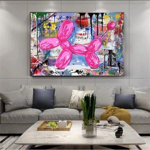 Canvas painting Graffiti Balloon Good Dog Pop Art Poster Print On Canvas Paintings Abstract Picture For Living Room Kids Gift Home Decoration Frameless