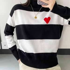 Kadın Sweaters Sweater Adam Kadın için Örgü Yüksek Yaka Bir Kadın Moda Mektubu Siyah Uzun Kollu Kıyafetler Büyük Boyutlu Top1