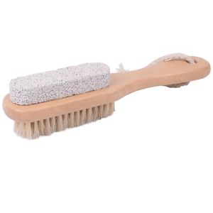 Spazzole da bagno Spugne Scrubber 2 in 1 Spazzola per spa esfoliante per corpo o piedi naturale Doppio lato con pietra pomice naturale e Soft Br Dhyut