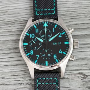 メンズウォッチファッション44mm 7750メカニカルクロノグラフトップ316ステンレススチールケースラバーストラップデザイナームーブメントウォッチメンズリストウォッチ