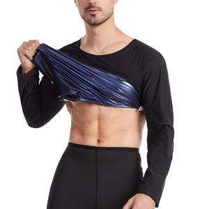 Heren lichaamsvormen mannen shirt taille trainer vest voor gewichtsverlies zweet korset shaper lange mouw sauna afslanktraining