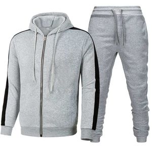 Tute da uomo Primavera Autunno Uomo Tuta Casual Set Pantaloni da uomo con cappuccio Abbigliamento sportivo Giacche Pantaloni Set di pezzi Hip Hop Tuta sportiva da corsa XL G221011