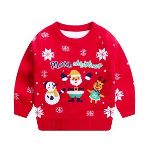 Christmas Style Children's Pullover Sweater Boys 'and Girls' Autumn and Winter Knitwear Dubbelskikt Varm botten Skjorta GC1700