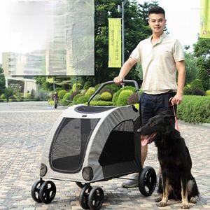 Dog Car Seat Covers Pet Strollers For Cat Puppy Outdoor Carrying Disabled Dogs Lifting Collapsible Trolley Carrier Case With 6 Rolling Wheel