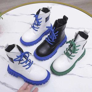 Boots 2022 Fashion Kids Martin Girls British Style Child Makdler Girl Girl Combat Waterpronation Boys High Sport Sneakers Y2210