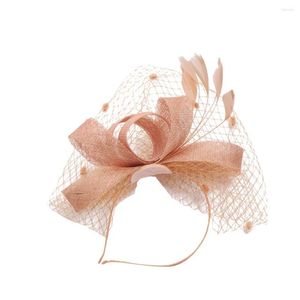 Berretti a sfera Nastri da donna Fascinator Party Mesh Fashion Feathers Hat and Wedding Baseball