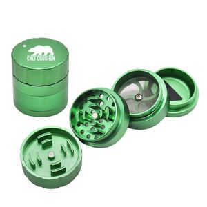 Rök tillbehör Wee Grinder Rök skål 4 bit aluminiumlegering rökning ört slipmaskiner 53 mm metall tobak ört