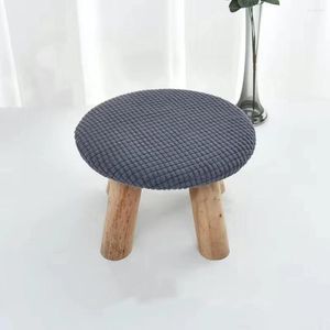 Chair Covers 2Pcs Elastic Small Stool Cover Low Pair Color Round Solid Universal Mushroom