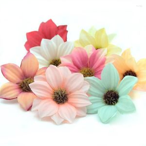 Decorative Flowers 15 Pieces Of 6 Cm Gerbera Artificial Home Party Decoration DIY Scrapbook Accessories Wreath Head Crafts