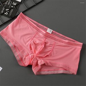 UNDANTS ERKEK BUZ İLE BOXER PANT PANTLAR NEFRABİLİR PANTIES Erkek Büyük Ultra İnce Şort Erkekler İçin Seksi iç çamaşırı