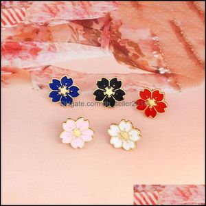 Pins Brooches Flower Dark Blue White Black Red Pink Pretty Five Petals Personality Ornament Brooch Lapels Combination 237 W2 Drop D Dhvsz