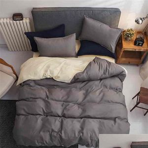 Conjuntos de roupas de cama Solstice Solid Color Beddings Duvet ER Broachcase e Bed Sheet Consold Beds Queen King Size Mtiple Color 2107162 OTS2D