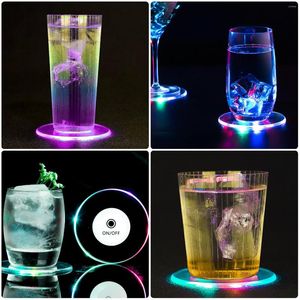Candeeiros de mesa Acrílico Cristal Led Glow Bar Coquetel Glitter Colorido Decoração de Restaurante
