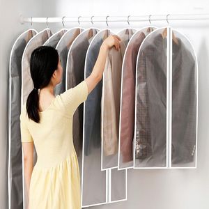 Storage Boxes Translucent Garment Bag Dust Cover For Clothes Protector Thick Waterproof Hanging Organizer
