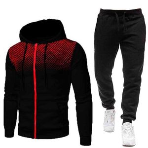 Herrspårar Autumn Winter Plus Size Mens Tracksuit Fashion Men Jacket och Sweatpants Two Pieces Set Sportswear G221011