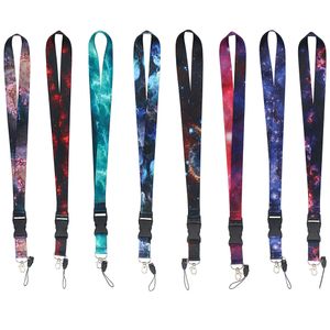 Starry Night Sky Mobiltelefon LANYARD REPS KEYCHAIN ​​STAR NEBULA FÖR KEYS ID BAGDE HOLDER NECK REP KeyCord Webbing Ribbon DIY HANG ROPE 2022