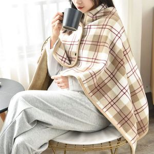 11 Colors Wearable Grid Blanket Thicken Polyester Winter Lazy Shawls Blankets Soft Warm Office Sofa Blanket Home Supplies BH7739 TYJ